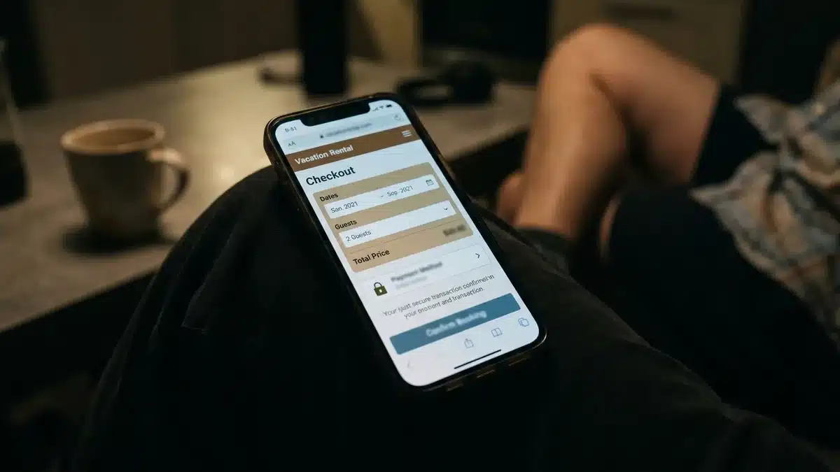 Secure mobile checkout on an STR website builder