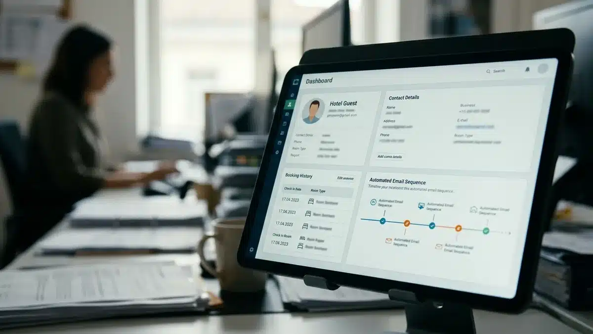guest CRM data captured through a rental booking website