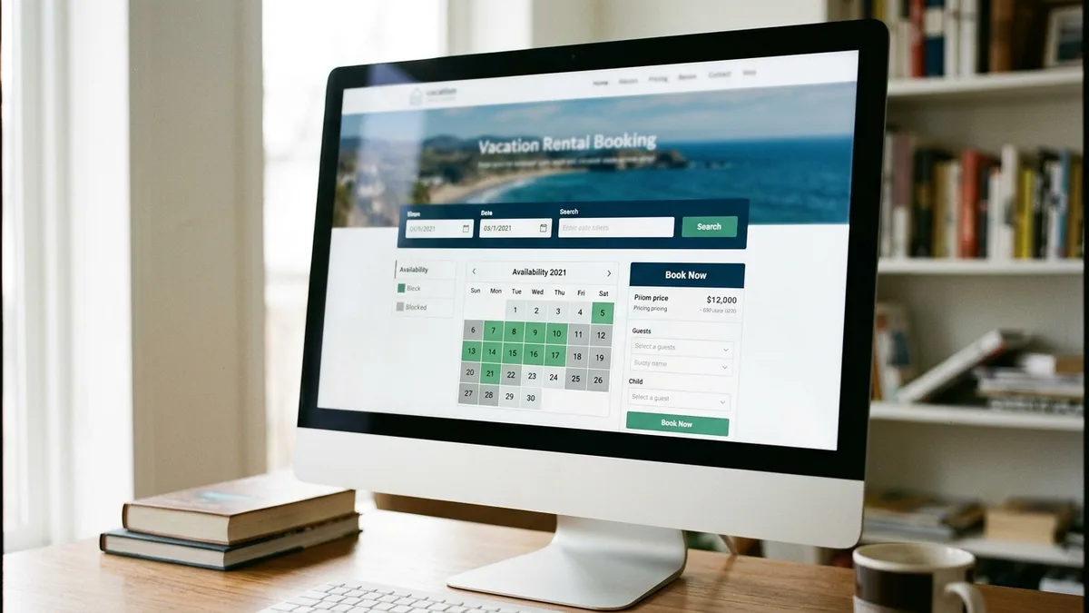 Direct booking website with live availability calendar solving airbnb listing not getting views