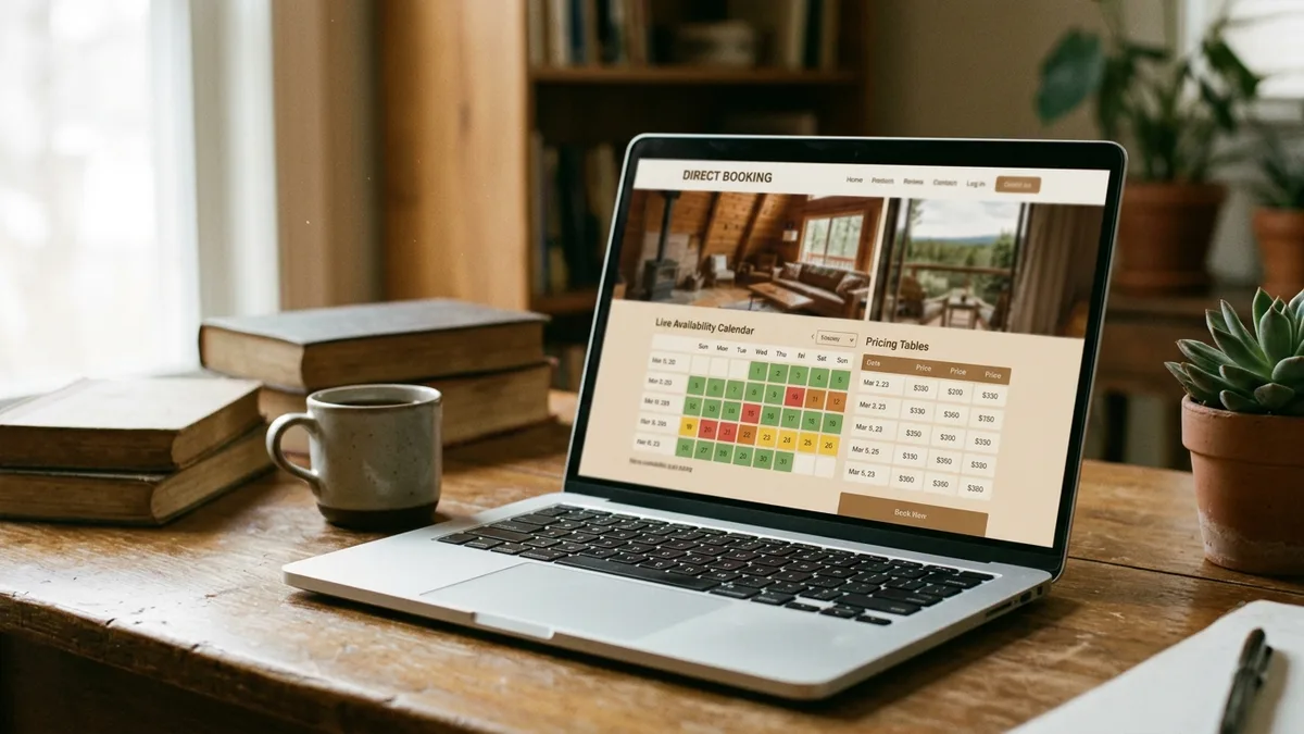 Best site for rentals by owner shown as a direct booking website with live calendar and pricing
