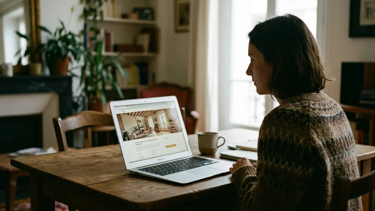 Host reviewing vacation rental blog topics on a direct booking website property page