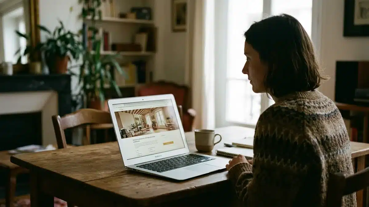 Host reviewing vacation rental blog topics on a direct booking website property page
