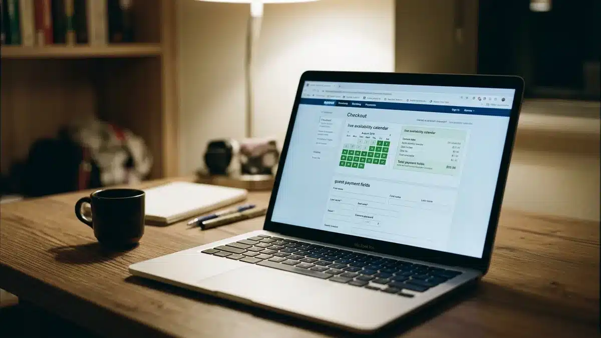Hospitable direct booking checkout flow compared to a full direct booking website