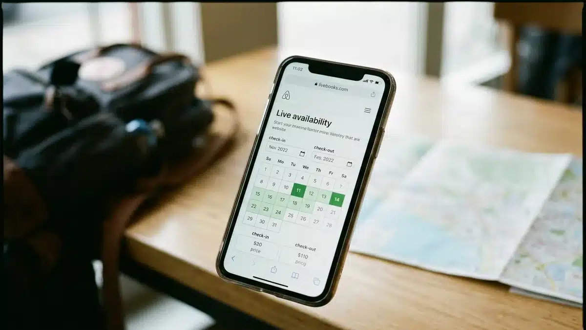Holiday let website builder showing mobile-optimized booking site synced to PMS