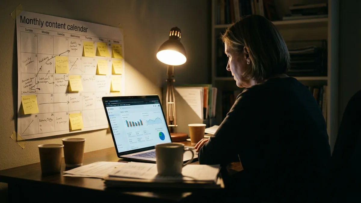 Tracking content calendar performance for a short term rental booking website
