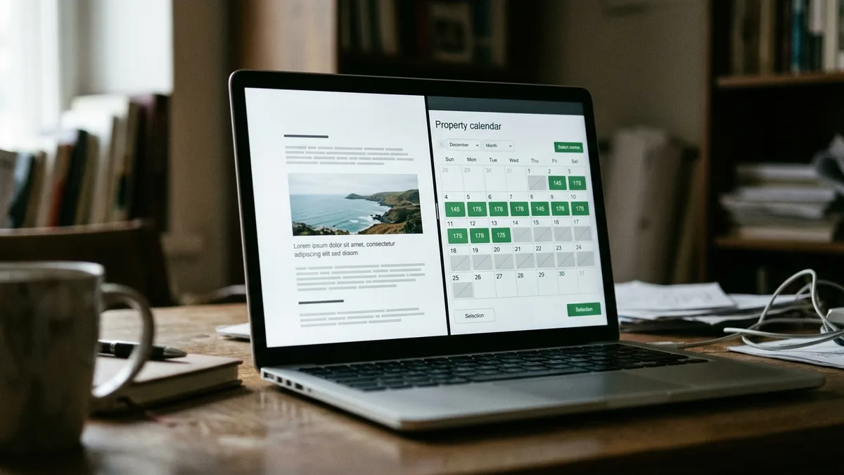 Connecting a rental property blog post directly to a live booking calendar