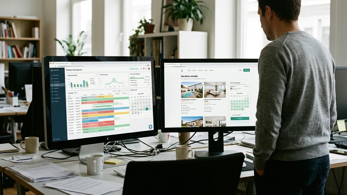 rental calendars direct replaced by live PMS-synced booking dashboard on a direct booking website