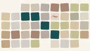 Abstract calendar tiles illustrating how to build a content calendar for short term rentals in flat teal and terracotta shapes