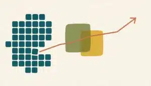 Abstract illustration of a compressed calendar grid and rising line representing short term rental industry trends