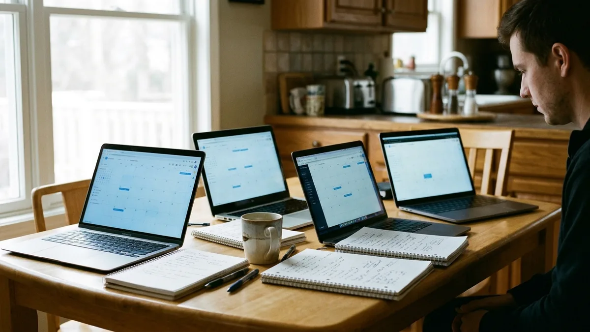 Comparing manual calendar updates across channels to see how much time automation saves per week