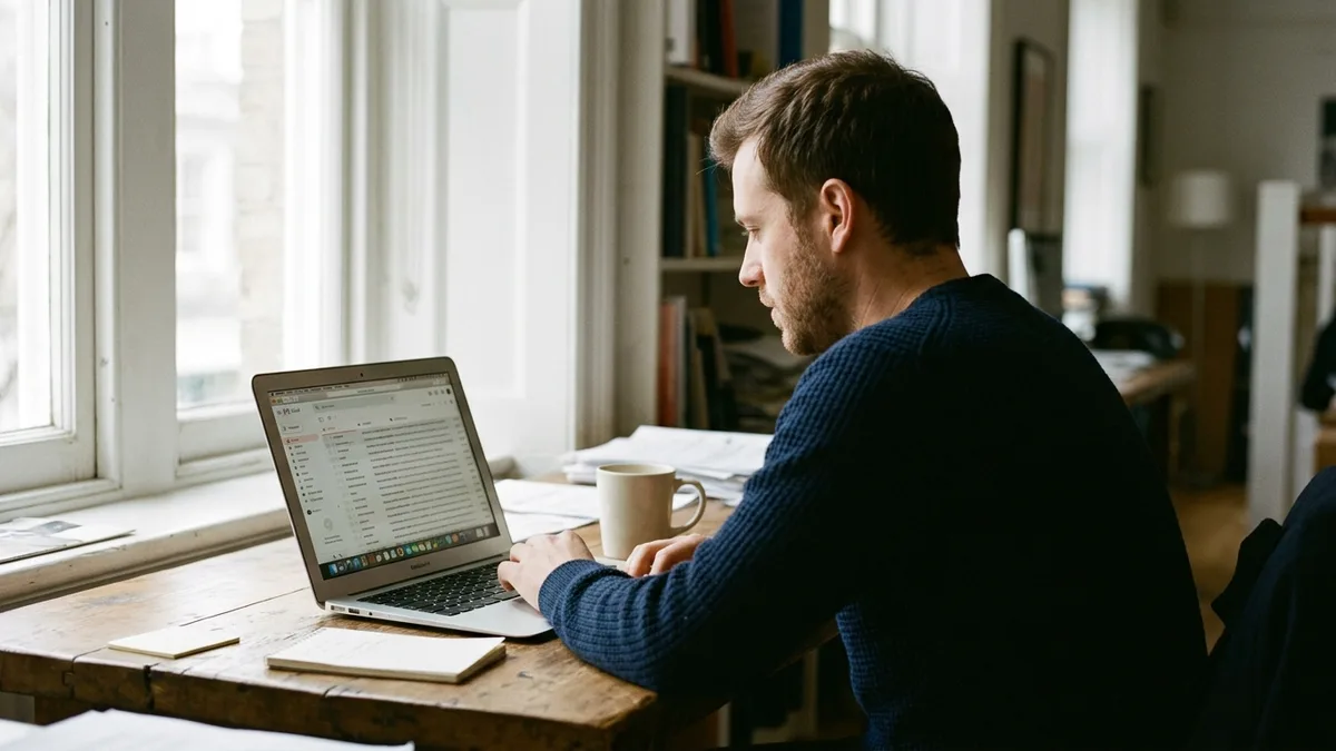 A host reviewing guest messages after checkout on Airbnb