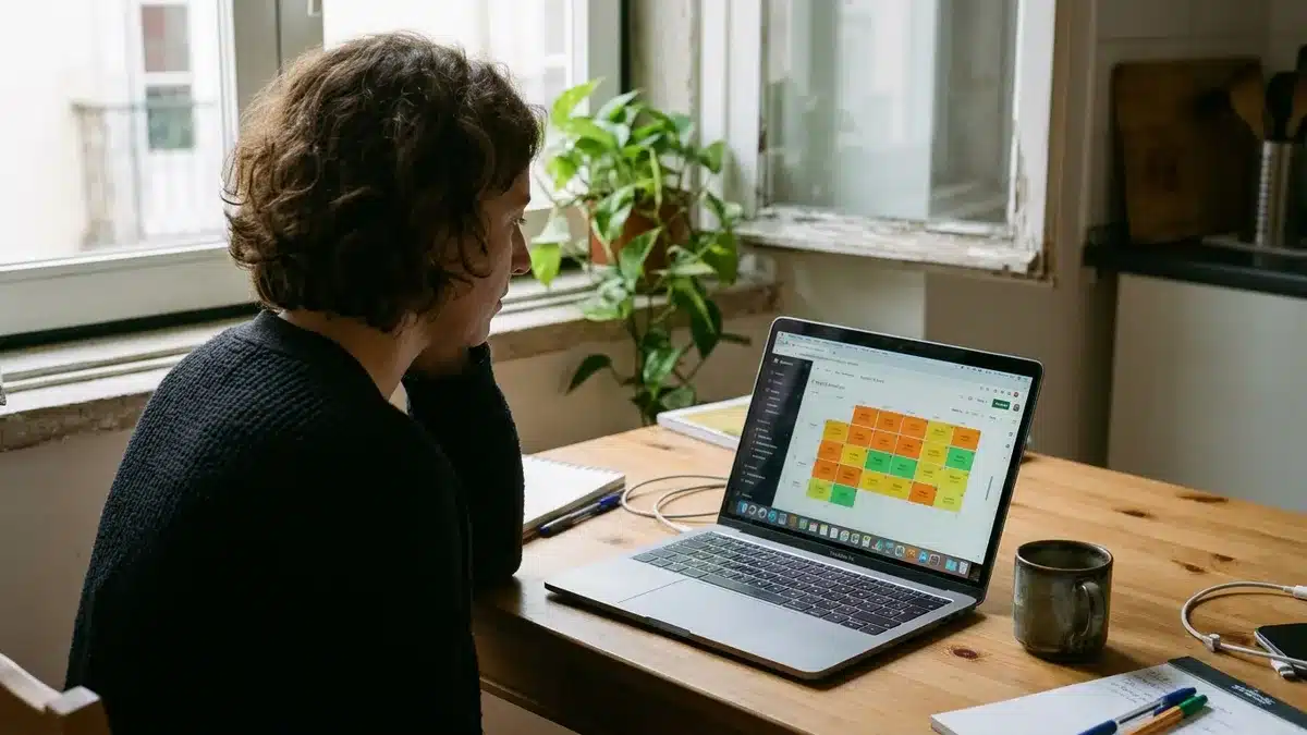 Host reviewing how dynamic pricing works for short-term rentals on a laptop calendar