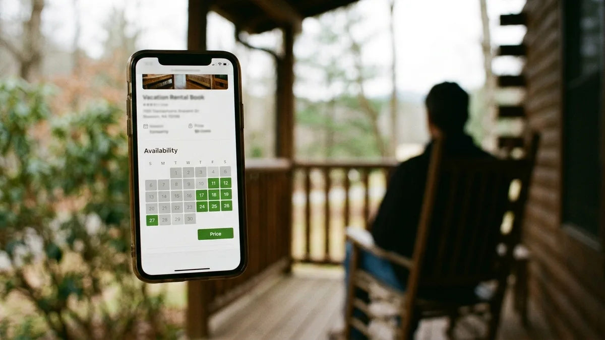 Connecting social media to a vacation rental direct booking site on mobile