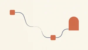 Abstract illustration of a broken connection line symbolizing why hosts lose guest contact info on Airbnb bookings